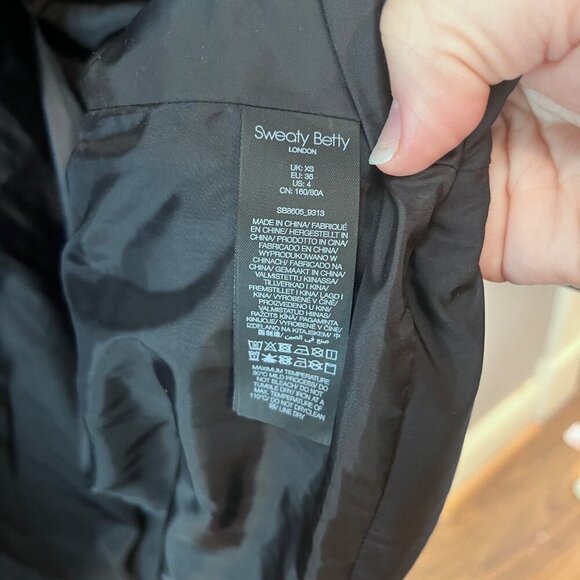 Sweaty Betty Black Hooded Formation Puffa Gilet‎ Down Vest- Sz. XS - Picture 5 of 6